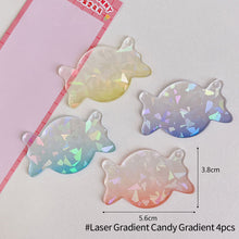 Load image into Gallery viewer, Cute Guka Sticker Gradient Glitter DIY Keychain Transparent Acrylic Decoration Pendant Keychain Badge Kawaii Stationery Accessories