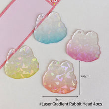 Load image into Gallery viewer, Cute Guka Sticker Gradient Glitter DIY Keychain Transparent Acrylic Decoration Pendant Keychain Badge Kawaii Stationery Accessories