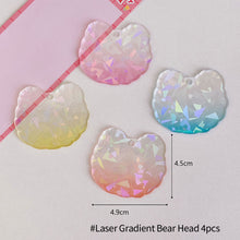 Load image into Gallery viewer, Cute Guka Sticker Gradient Glitter DIY Keychain Transparent Acrylic Decoration Pendant Keychain Badge Kawaii Stationery Accessories