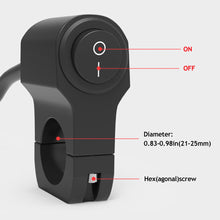Load image into Gallery viewer, 7/8in Aluminum Alloy Motorcycle Handlebar Headlight Switch Three-position Waterproof Switch 12V Fog Spotlight Retro Switch