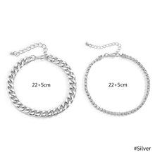 Load image into Gallery viewer, Fashion Rhinestone Chain Women's Anklets Silver Gold Chain Luxury Double-deck Leg Ankle Chain Accessories Wedding Party Jewelry