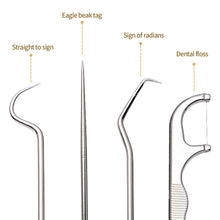 Load image into Gallery viewer, Portable Stainless Steel Toothpick Set Tooth Cleaning Flossing Reusable Dental Floss Toothpicks Teeth Cleaner Oral Care Cleaning