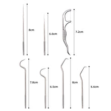 Load image into Gallery viewer, Portable Stainless Steel Toothpick Set Tooth Cleaning Flossing Reusable Dental Floss Toothpicks Teeth Cleaner Oral Care Cleaning