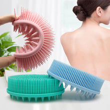 Load image into Gallery viewer, Silicone Double-sided Shampoo Bath Brush Exfoliating Skin Fit Baby Training Tactile Brush Soft Hair Massage Shampoo Bath Brush