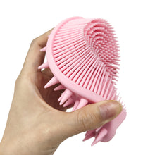 Load image into Gallery viewer, Silicone Double-sided Shampoo Bath Brush Exfoliating Skin Fit Baby Training Tactile Brush Soft Hair Massage Shampoo Bath Brush