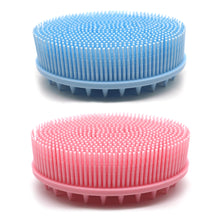 Load image into Gallery viewer, Silicone Double-sided Shampoo Bath Brush Exfoliating Skin Fit Baby Training Tactile Brush Soft Hair Massage Shampoo Bath Brush