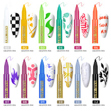 Load image into Gallery viewer, Nail Painting Pen Faint Dye Pen Multicolored Pigment Graffiti Painting Pen Manicure Draw Paint Pen Nail Art Tool