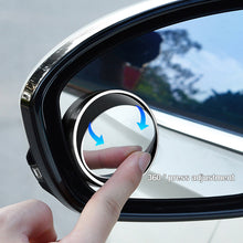 Load image into Gallery viewer, 2Pcs Car Auxiliary Rearview Mirror 360 Degree Rotating Wide-angle Round Frame Blind Spot Mirror Suction Cup Mount