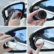 Load image into Gallery viewer, 2Pcs Car Auxiliary Rearview Mirror 360 Degree Rotating Wide-angle Round Frame Blind Spot Mirror Suction Cup Mount