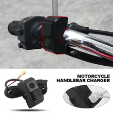 Load image into Gallery viewer, Motorcycle Dual USB Port Handlebar Charger 3A 12V To 5V Fast Charging Adapter Power Supply Socket