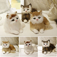 Load image into Gallery viewer, Simulation Mini Cat Fur Model Plush Cats Children Birthday Gifts Imitation Animal Doll Home Decor