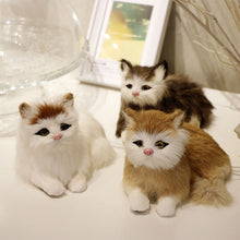 Load image into Gallery viewer, Simulation Mini Cat Fur Model Plush Cats Children Birthday Gifts Imitation Animal Doll Home Decor