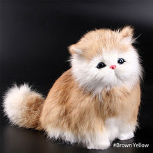 Load image into Gallery viewer, Simulation Mini Cat Cute Plush Cats with Sound Children Birthday Gifts Creative Imitation Cat Ornaments Home Decoration Supplies