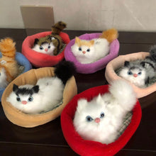 Load image into Gallery viewer, Simulation Mini Cat Cute Plush Cats with Sound Children Birthday Gifts Creative Imitation Cat Ornaments Home Decoration Supplies