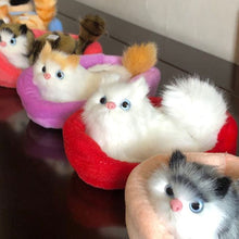 Load image into Gallery viewer, Simulation Mini Cat Cute Plush Cats with Sound Children Birthday Gifts Creative Imitation Cat Ornaments Home Decoration Supplies