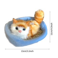 Load image into Gallery viewer, Simulation Mini Cat Cute Plush Cats with Sound Children Birthday Gifts Creative Imitation Cat Ornaments Home Decoration Supplies