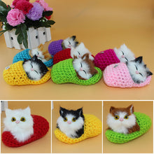 Load image into Gallery viewer, Simulation Mini Cat Cute Plush Cats with Sound Children Birthday Gifts Creative Imitation Cat Ornaments Home Decoration Supplies