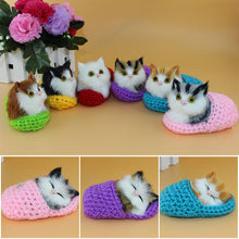 Load image into Gallery viewer, Simulation Mini Cat Cute Plush Cats with Sound Children Birthday Gifts Creative Imitation Cat Ornaments Home Decoration Supplies