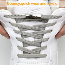 Load image into Gallery viewer, 6MM No Tie Shoe Laces Press Lock Shoelaces Magnetic Shoelace Without Ties Elastic Laces Sneaker Kids Adult Widened Flat Shoelace For Shoes