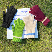 Load image into Gallery viewer, Women Winter Pure Color Knitted Woolen Gloves Screen Student Riding Split Finger Thick Warm Gloves Couple Christmas Gift