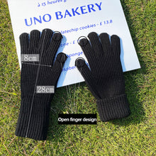 Load image into Gallery viewer, Women Winter Pure Color Knitted Woolen Gloves Screen Student Riding Split Finger Thick Warm Gloves Couple Christmas Gift