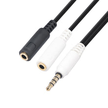 Load image into Gallery viewer, 3.5mm One Point Two Headphone Microphone Splitter Ctia Standard Connection Audio Cable 20cm