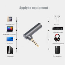 Load image into Gallery viewer, Aluminum Alloy Shell Gold-plated Plug 3.5mm Male To Female Trrs Four-pole 90 Degree Mobile Phone Computer Adapter