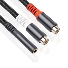 Load image into Gallery viewer, Double Shielded Line 3.5 Female To 2rca One Point Two Double Lotus Audio Line Pure Copper Transfer Line 0.3 Meters