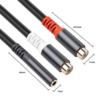 Load image into Gallery viewer, Double Shielded Line 3.5 Female To 2rca One Point Two Double Lotus Audio Line Pure Copper Transfer Line 0.3 Meters