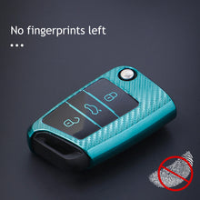 Load image into Gallery viewer, For VW Volkswagen Golf 7 MK7 Tiguan MK2 For SEAT Ateca Leon FR 2 Ibiza For Skoda Octavia A7 Tpu Carbon Filber Car Key Case Cover