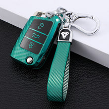 Load image into Gallery viewer, For VW Volkswagen Golf 7 MK7 Tiguan MK2 For SEAT Ateca Leon FR 2 Ibiza For Skoda Octavia A7 Tpu Carbon Filber Car Key Case Cover