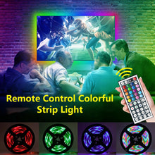 Load image into Gallery viewer, 60led/m LED Strip Light 3528SMD TV Backlight IR 44 Key Remote Control Wall Flexible Background Light Led Lighting RGB Tape Party Decoration Light String