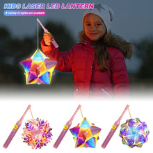 Load image into Gallery viewer, DIY Handheld Lantern Lamp Kids Holiday Christmas LED Light Laser Effect Night Light Children Girl Birthday Party Gifts Home Decoration Lantern Lamp Props