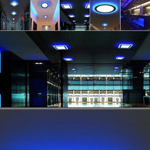 Load image into Gallery viewer, Dual Color Acrylic LED Recessed Ceiling Panel Down Lights Ultra Thin Lamp for Indoor Office Lighting Blue White Light Color