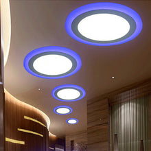 Load image into Gallery viewer, Dual Color Acrylic LED Recessed Ceiling Panel Down Lights Ultra Thin Lamp for Indoor Office Lighting Blue White Light Color