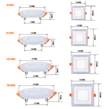 Load image into Gallery viewer, Dual Color Acrylic LED Recessed Ceiling Panel Down Lights Ultra Thin Lamp for Indoor Office Lighting Blue White Light Color