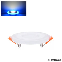 Load image into Gallery viewer, Dual Color Acrylic LED Recessed Ceiling Panel Down Lights Ultra Thin Lamp for Indoor Office Lighting Blue White Light Color