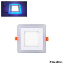 Load image into Gallery viewer, Dual Color Acrylic LED Recessed Ceiling Panel Down Lights Ultra Thin Lamp for Indoor Office Lighting Blue White Light Color