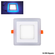 Load image into Gallery viewer, Dual Color Acrylic LED Recessed Ceiling Panel Down Lights Ultra Thin Lamp for Indoor Office Lighting Blue White Light Color