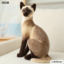 Load image into Gallery viewer, Lifelike Siamese Cats Plush Toy Simulation American Shorthair Cat Stuffed Doll Pet Toys Home Decor Gifts For Kids Birthday