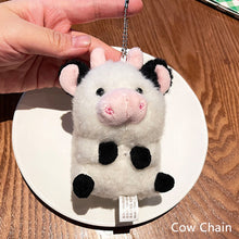 Load image into Gallery viewer, Cow Stuffed Plush Doll Keychain Cute Animals Toys Pendant Keyring Exquisite Bag Decoration for Baby Kids Children Birthday Gift
