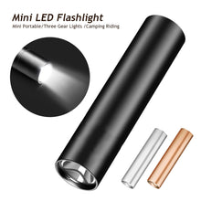 Load image into Gallery viewer, 3 Lighting Mode Mini LED Flashlight USB Rechargeable Waterproof Torch Telescopic Zoom Portable Torch for Night Camping Hiking
