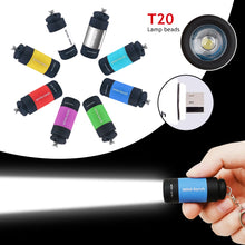 Load image into Gallery viewer, Mini Keychain Flashlight Pocket Torch USB Rechargeable LED Light Flashlight Lamp Waterproof Strong Light Small Flashlight Key Ring