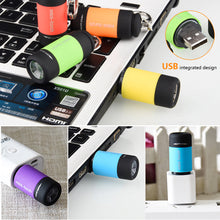 Load image into Gallery viewer, Mini Keychain Flashlight Pocket Torch USB Rechargeable LED Light Flashlight Lamp Waterproof Strong Light Small Flashlight Key Ring