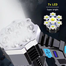 Load image into Gallery viewer, 7 LED Portable High Power LED Flashlight Powerful USB Rechargeable Torch Handheld Outdoor Lamp Built-in Battery COB Flashlights