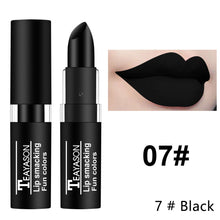 Load image into Gallery viewer, Waterproof Velvet Matte Black White Lipstick Lasting Solid Pigment Lipstick Christmas Halloween Party Lip Makeup Cosmetics