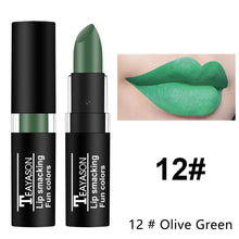 Load image into Gallery viewer, Waterproof Velvet Matte Black White Lipstick Lasting Solid Pigment Lipstick Christmas Halloween Party Lip Makeup Cosmetics