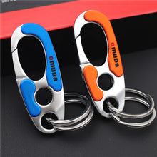 Load image into Gallery viewer, Car Stainless Steel Keychain Buckle Outdoor Carabiner Climbing Tools Double Ring Car Keychain Keyring Durable
