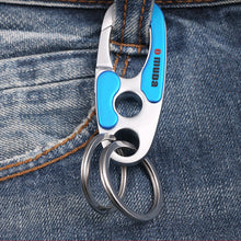 Load image into Gallery viewer, Car Stainless Steel Keychain Buckle Outdoor Carabiner Climbing Tools Double Ring Car Keychain Keyring Durable