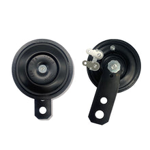 Load image into Gallery viewer, Universal 105db Motorcycle Electric Horn kit 12V/24V/60V 1.5A Waterproof Round Loud Horn Speakers for Scooter Moped Dirt Bike ATV